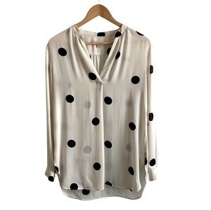 Loft Dot Notched Neck Blouse